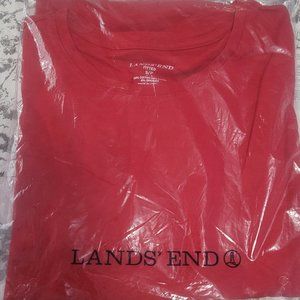Lands' End Red Long Sleeve Cotton/Rayon T Shirt Size SP  New